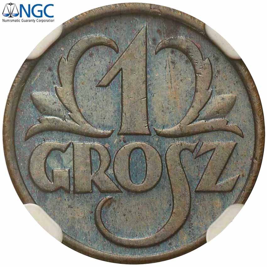 II RP. 1 grosz 1935 NGC MS63 BN